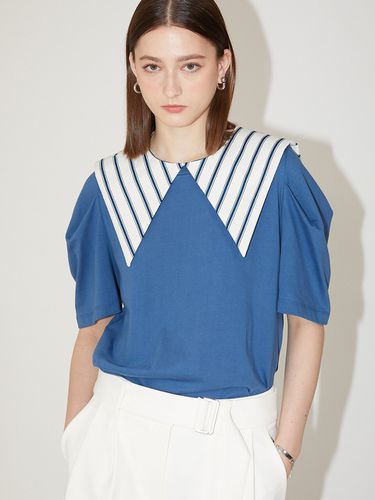 Puff Sleeve T-shirt_Blue - LE YIEL - Modalova