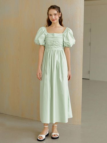 Rose Square Shirring Dress_Mint - RE_L - Modalova