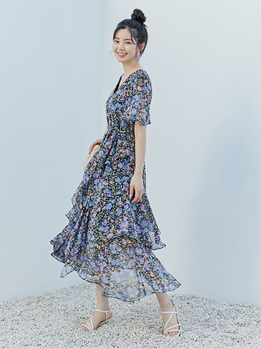 Fancy Chiffon Dress / Navy - ZEROSTREET - Modalova