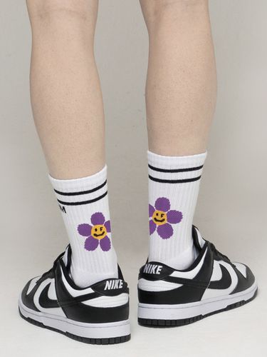 Purple Flower Logo Socks White - GRAVER - Modalova