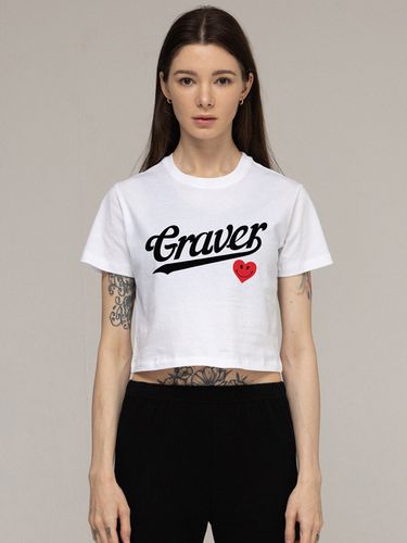 Heart Graphic Cropped Half Sleeve T-shirt - GRAVER - Modalova