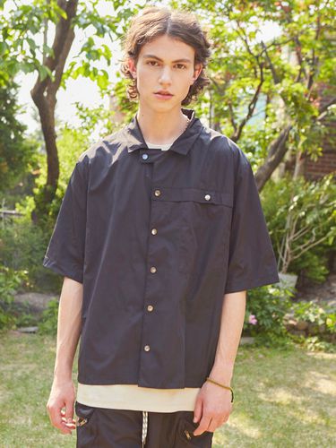 Utility Memory Collar Half Shirt_Black - Moth - Modalova