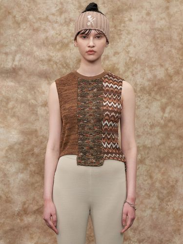 MIXED KNIT VEST BROWN - UNALLOYED - Modalova