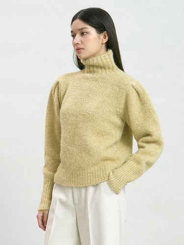 Kid-mohair Puff High-neck Knit_Yellow - octette - Modalova