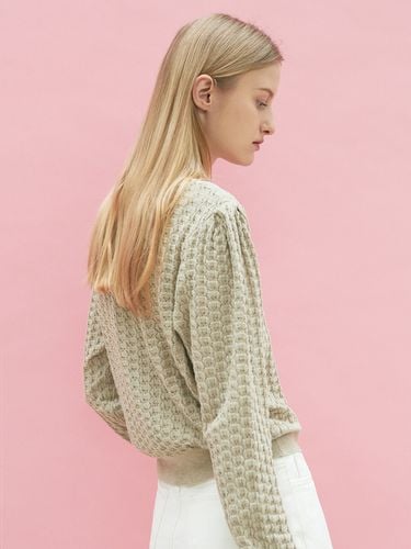 Leaf Knit Cardigan (Olive Beige) - octette - Modalova