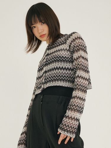 FJD Zigzag Pattern Cardigan_Charcoal - REORG - Modalova