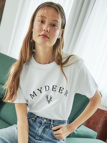 Signature Logo Tee_ White - DEAR MY DEER - Modalova