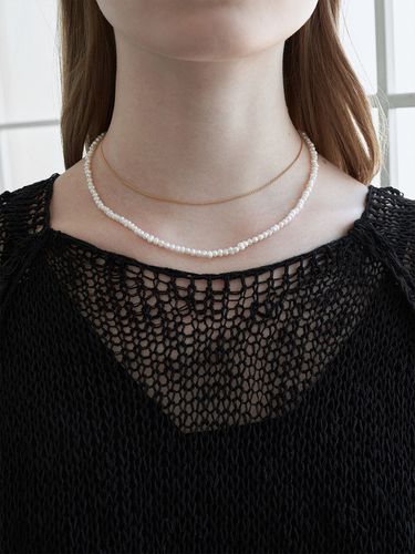 Pearl Layered Necklace - Gold - ADAUL - Modalova