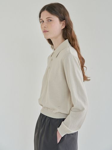 Long Sleeve Collar Knit_Beige - tetu - Modalova