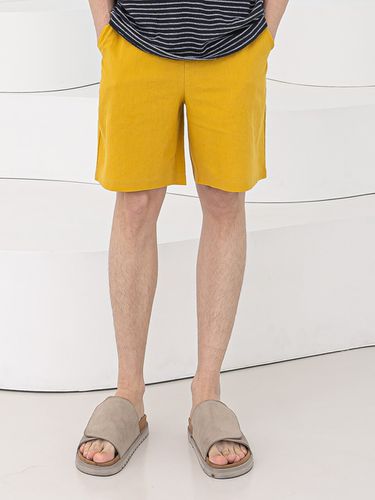 Linen Shorts _ Mustard - WAAR FOR MEN - Modalova