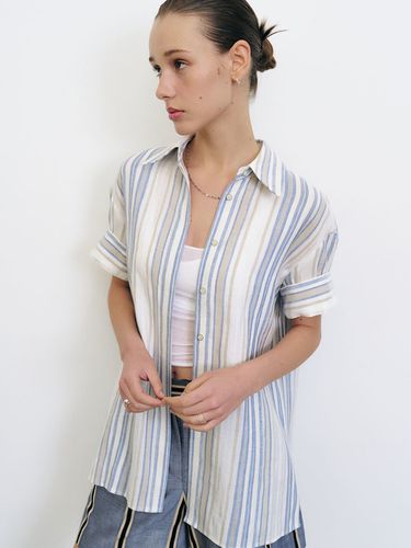 Linen-blend Oversize Stripe Shirt () - Et demain - Modalova