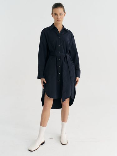 Nylon-blend Oversize Belt Shirt Dress () - Et demain - Modalova