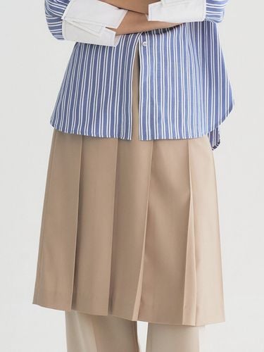 Basic Pleated Midi Skirt (Beige) - Et demain - Modalova