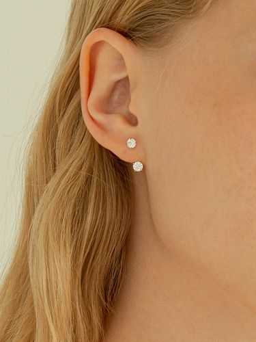 K Double cubic Two way earring - LUNNE - Modalova