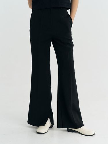 Flared Long-leg Black Slacks - Et demain - Modalova