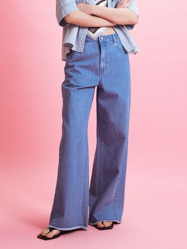 Wide Leg Denim Pants_Blue - Enor - Modalova