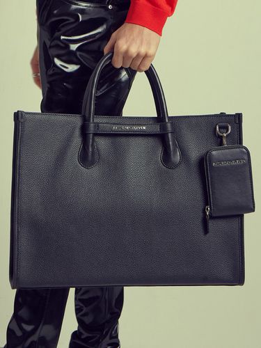 Topstitch Leather Bridge Tote Bag - SATURDAY-ELEVEN - Modalova