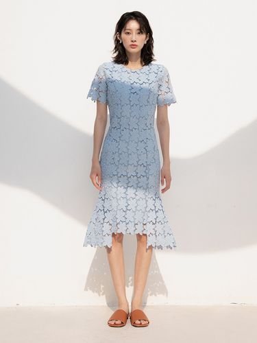 DUL Short Sleeve Lace Dress_Sky Blue - REORG - Modalova