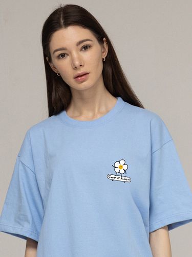 Flower Board Half Sleeve T-Shirt_Sky Blue - GRAVER - Modalova