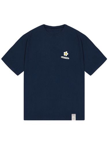 Flower Board Half Sleeve T-Shirt_Navy - GRAVER - Modalova