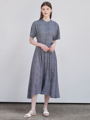 Summer High Neck Dress - Navy - NILBY P - Modalova