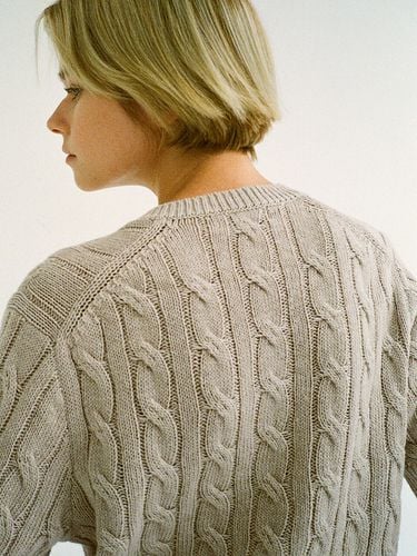 Linen Cable Cardigan - FACADE PATTERN - Modalova