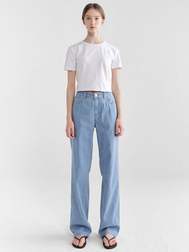 Cool Wide Denim Pants_Light Indigo - MaLoupe - Modalova