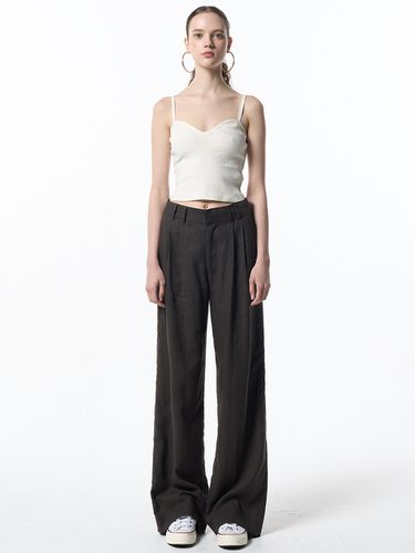 Tencel Linen Wide Pants_Dark Grey - MaLoupe - Modalova