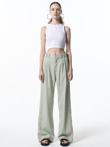 Tencel Linen Wide Pants_Mint - MaLoupe - Modalova