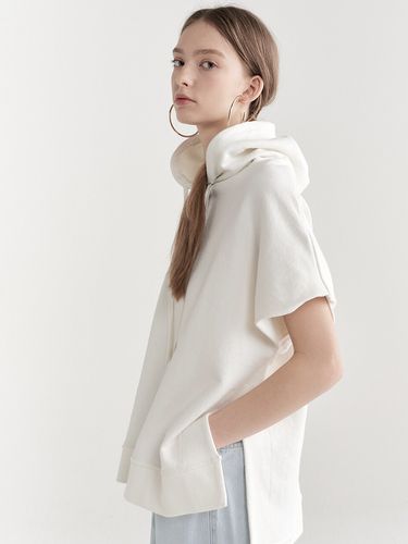 Hood Short Sleeve Sweatshirt_White - MaLoupe - Modalova