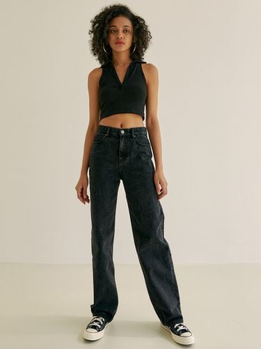 High Rise Wide Denim Pants_Black - MaLoupe - Modalova