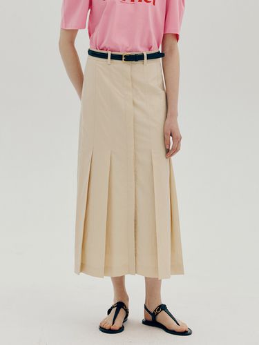 Pleated Long Slit Skirt - BEMUSE MANSION - Modalova