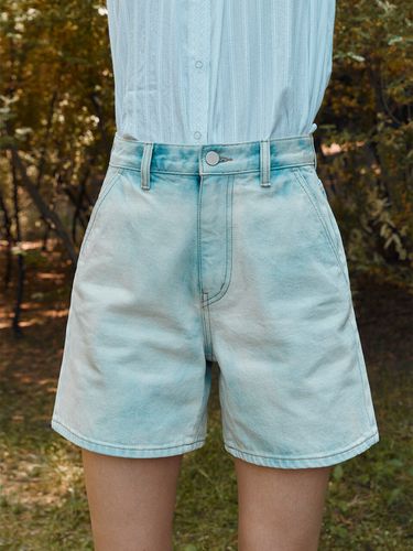 Tie Dye Denim Shorts_Sky - RE RHEE - Modalova