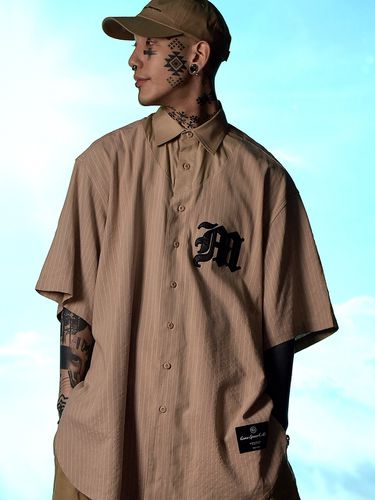 Unisex Logo Applique Linen Blended Baseball Shirt - C.O.M.E - Modalova