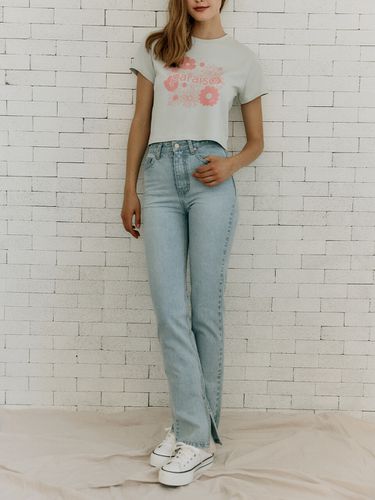 Side Slit Straight Denim Pants_Pale Blue - HACIE - Modalova