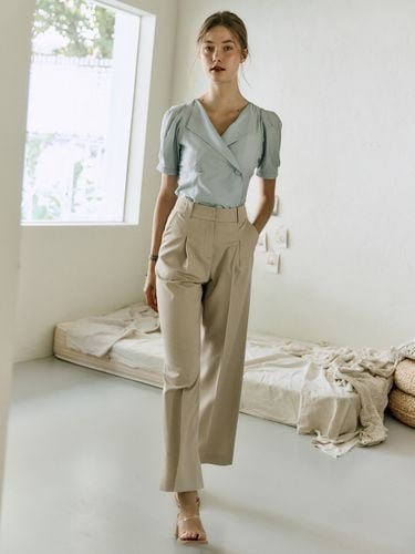 Wide Leg High Waist Pants_Beige - HACIE - Modalova