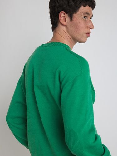 Bamboo Whole garment Knit Top Green - KNITLY - Modalova