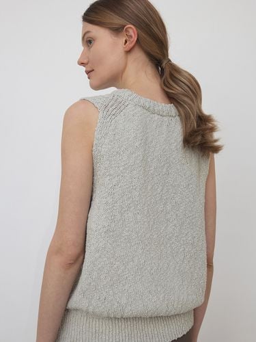 Women Slub Kint Vest Mint - KNITLY - Modalova