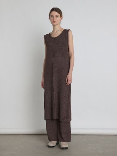 Women Textured Knit Dress Brown - KNITLY - Modalova