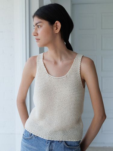 Paper Sleeveless Knit Top Natural - KNITLY - Modalova