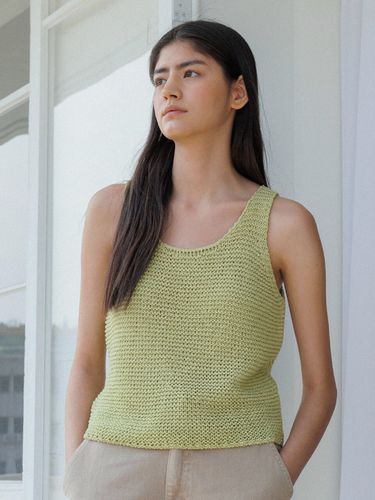 Paper Sleeveless Knit Top - KNITLY - Modalova