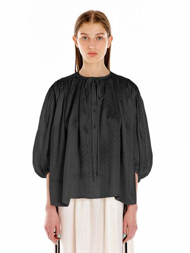 ULLAN Shirred Blouse - Black - EENK - Modalova