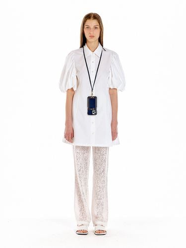 Umbria Mini Shirt Dress_White - EENK - Modalova