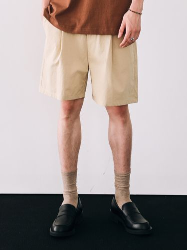 One Tuck Cotton Shorts_Beige - ESN - Modalova