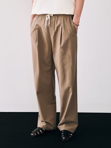 Wide One Tuck Cotton Pants_Mocha - ESN - Modalova