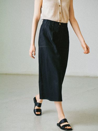 Linen Fatigue Skirt (Black) - FACADE PATTERN - Modalova