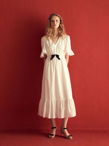 Ribbon Cotton Dress_White - JOHNNY HATES JAZZ - Modalova