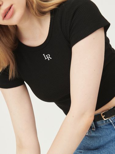 Logo Ribbed Crop Half Sleeve T-Shirt () - LOSSYROW - Modalova