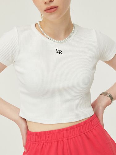 Logo Ribbed Crop Half Sleeve T-Shirt () - LOSSYROW - Modalova