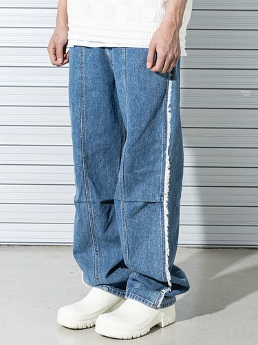 Double Incision Denim Pants Blue - MASSNOUN - Modalova